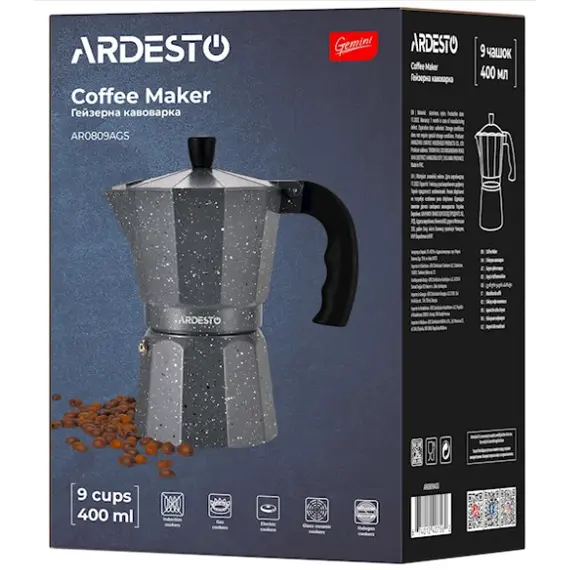 ყავის მადუღარა Ardesto Coffee Maker Gemini Molise, 9 cups, grey, aluminum, 5 image - TechMall.geყავის მადუღარა Ardesto Coffee Maker Gemini Molise, 9 cups, grey, aluminum, 5 image - TechMall.ge ,ყავის მადუღარა Ardesto Coffee Maker Gemini Molise, 9 cups, grey, aluminum, 5 image - TechMall.ge