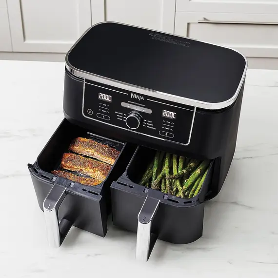 აეროგრილი Ninja AF400EU Dual Zone Air Fryer Black, 8 image - TechMall.geაეროგრილი Ninja AF400EU Dual Zone Air Fryer Black, 8 image - TechMall.ge ,აეროგრილი Ninja AF400EU Dual Zone Air Fryer Black, 8 image - TechMall.ge
