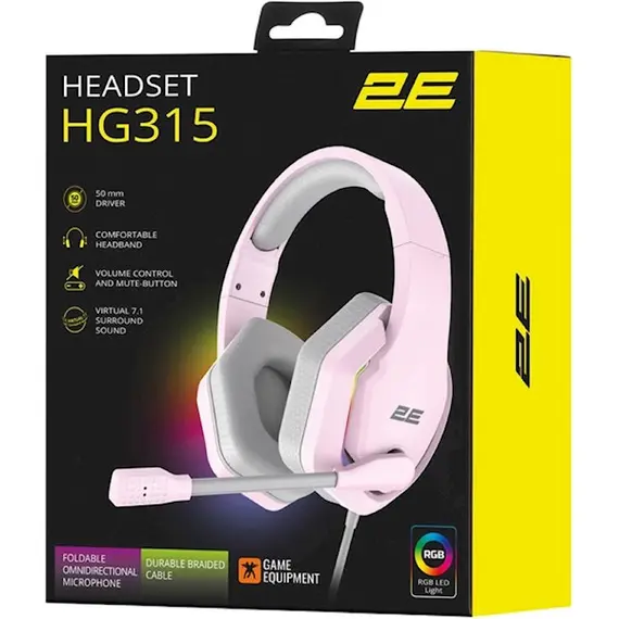 ყურსასმენი 2E HG315 Gaming Headset, Wired, RGB, USB, Pink, 5 image - TechMall.geყურსასმენი 2E HG315 Gaming Headset, Wired, RGB, USB, Pink, 5 image - TechMall.ge ,ყურსასმენი 2E HG315 Gaming Headset, Wired, RGB, USB, Pink, 5 image - TechMall.ge
