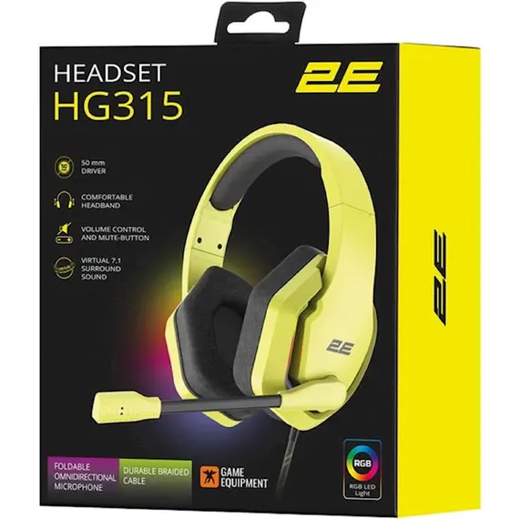 ყურსასმენი 2E HG315 Gaming Headset, Wired, RGB, USB, Yellow, 4 image - TechMall.geყურსასმენი 2E HG315 Gaming Headset, Wired, RGB, USB, Yellow, 4 image - TechMall.ge ,ყურსასმენი 2E HG315 Gaming Headset, Wired, RGB, USB, Yellow, 4 image - TechMall.ge