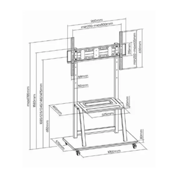ტელევიზორის სადგამი Gembird TVS-100F-01 TV floor stand with caster wheels 37"-100", 3 image - TechMall.geტელევიზორის სადგამი Gembird TVS-100F-01 TV floor stand with caster wheels 37"-100", 3 image - TechMall.ge ,ტელევიზორის სადგამი Gembird TVS-100F-01 TV floor stand with caster wheels 37"-100", 3 image - TechMall.ge