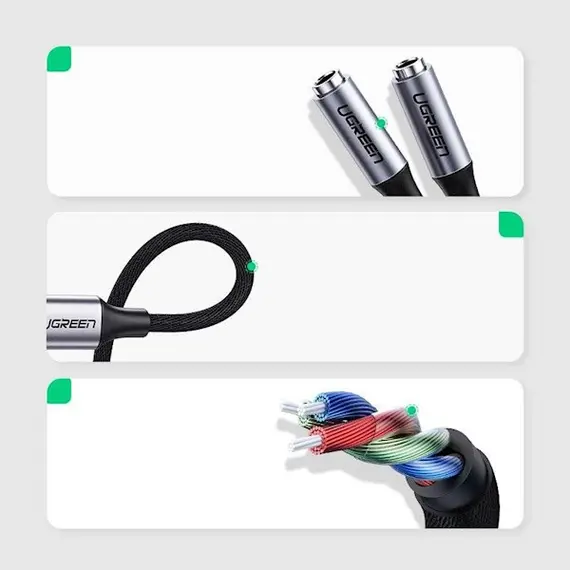 აუდიო ადაპტერი UGREEN AV144 (30732), Type C Male To 2x3.5 mm Female, Audio Cable, 25cm, Space Gray, 3 image - TechMall.geაუდიო ადაპტერი UGREEN AV144 (30732), Type C Male To 2x3.5 mm Female, Audio Cable, 25cm, Space Gray, 3 image - TechMall.ge ,აუდიო ადაპტერი UGREEN AV144 (30732), Type C Male To 2x3.5 mm Female, Audio Cable, 25cm, Space Gray, 3 image - TechMall.ge