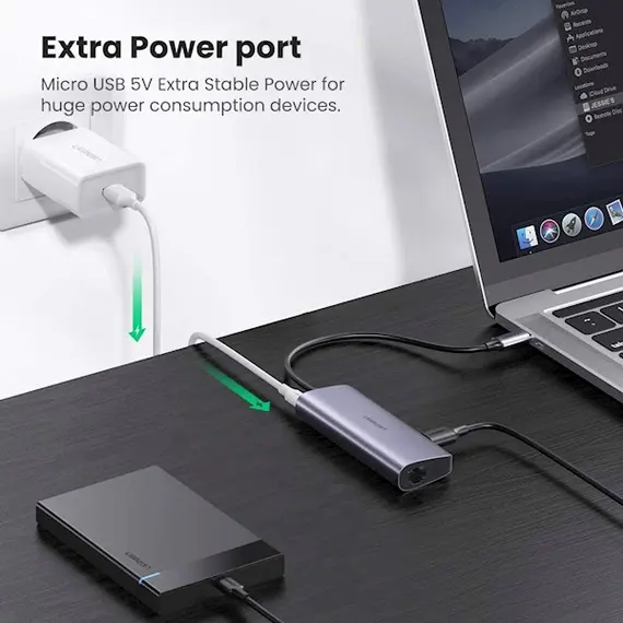მულტიფუნქციური ადაპტერი UGREEN 60718, USB-C to 3 x USB 3.0 + RJ45 + Micro USB, Multifunction Adapter, Grey, 4 image - TechMall.geმულტიფუნქციური ადაპტერი UGREEN 60718, USB-C to 3 x USB 3.0 + RJ45 + Micro USB, Multifunction Adapter, Grey, 4 image - TechMall.ge ,მულტიფუნქციური ადაპტერი UGREEN 60718, USB-C to 3 x USB 3.0 + RJ45 + Micro USB, Multifunction Adapter, Grey, 4 image - TechMall.ge