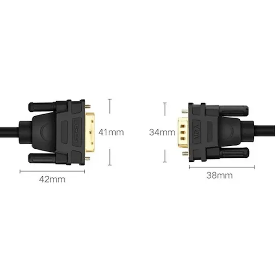 ვიდეო კაბელი UGREEN MM118 (30838), DVI 24+1 To VGA, 1.5m, Black, 2 image - TechMall.geვიდეო კაბელი UGREEN MM118 (30838), DVI 24+1 To VGA, 1.5m, Black, 2 image - TechMall.ge ,ვიდეო კაბელი UGREEN MM118 (30838), DVI 24+1 To VGA, 1.5m, Black, 2 image - TechMall.ge