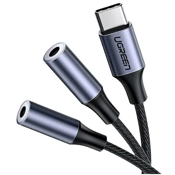 აუდიო ადაპტერი UGREEN AV144 (30732), Type C Male To 2x3.5 mm Female, Audio Cable, 25cm, Space Gray - TechMall.geაუდიო ადაპტერი UGREEN AV144 (30732), Type C Male To 2x3.5 mm Female, Audio Cable, 25cm, Space Gray - TechMall.ge ,აუდიო ადაპტერი UGREEN AV144 (30732), Type C Male To 2x3.5 mm Female, Audio Cable, 25cm, Space Gray - TechMall.ge
