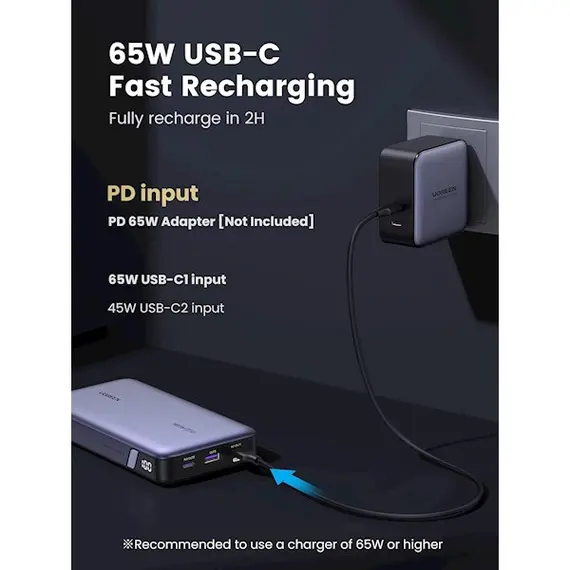 პორტატული დამტენი UGREEN PB205 (90597A), 25000mAh, USB, Type C, Power Bank, Grey, 7 image - TechMall.geპორტატული დამტენი UGREEN PB205 (90597A), 25000mAh, USB, Type C, Power Bank, Grey, 7 image - TechMall.ge ,პორტატული დამტენი UGREEN PB205 (90597A), 25000mAh, USB, Type C, Power Bank, Grey, 7 image - TechMall.ge