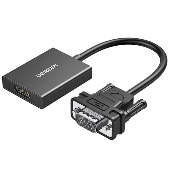 ადაპტერი UGREEN CM513 (50945), VGA To HDMI Adapter With 3.5mm And USB-C, 0.15cm, Black - TechMall.geადაპტერი UGREEN CM513 (50945), VGA To HDMI Adapter With 3.5mm And USB-C, 0.15cm, Black - TechMall.ge ,ადაპტერი UGREEN CM513 (50945), VGA To HDMI Adapter With 3.5mm And USB-C, 0.15cm, Black - TechMall.ge