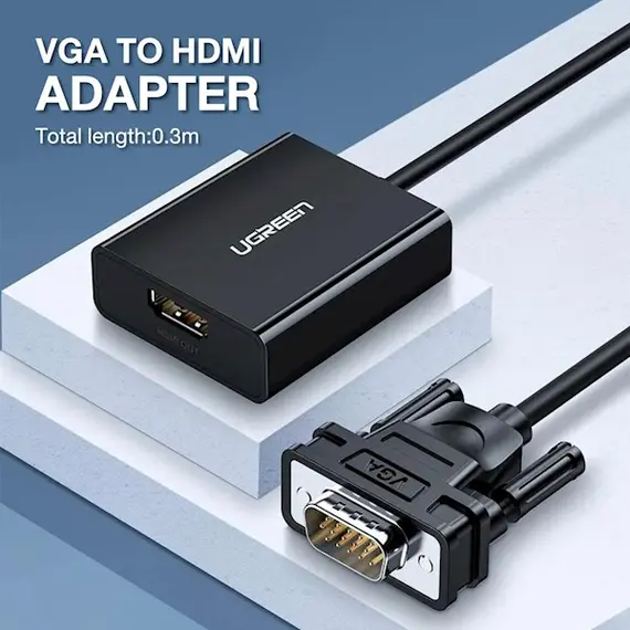 ადაპტერი UGREEN CM513 (50945), VGA To HDMI Adapter With 3.5mm And USB-C, 0.15cm, Black, 2 image - TechMall.geადაპტერი UGREEN CM513 (50945), VGA To HDMI Adapter With 3.5mm And USB-C, 0.15cm, Black, 2 image - TechMall.ge ,ადაპტერი UGREEN CM513 (50945), VGA To HDMI Adapter With 3.5mm And USB-C, 0.15cm, Black, 2 image - TechMall.ge