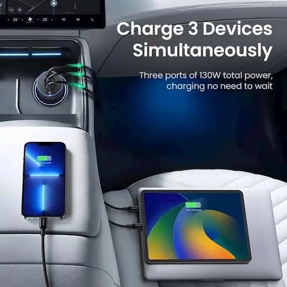 მანქანის დამტენი UGREEN CD293 (90413), 130W, USB, 2xUSB-C, Black, 5 image - TechMall.geმანქანის დამტენი UGREEN CD293 (90413), 130W, USB, 2xUSB-C, Black, 5 image - TechMall.ge ,მანქანის დამტენი UGREEN CD293 (90413), 130W, USB, 2xUSB-C, Black, 5 image - TechMall.ge