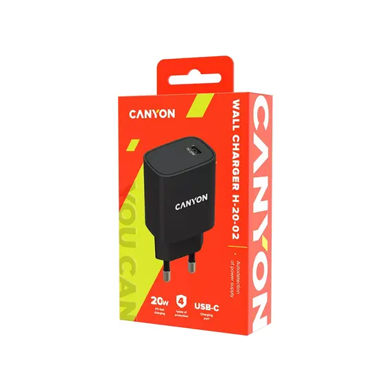 Adapter Canyon 20W wall charger CNE-CHA20B02 USB-C Black, 2 image - TechMall.geAdapter Canyon 20W wall charger CNE-CHA20B02 USB-C Black, 2 image - TechMall.ge ,Adapter Canyon 20W wall charger CNE-CHA20B02 USB-C Black, 2 image - TechMall.ge