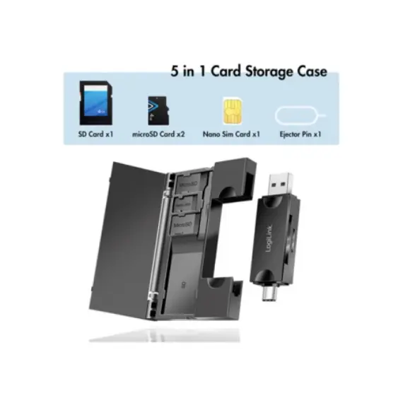 ბარათების წამკითხველი Logilink CR0049 USB 3.2 Gen1 card reader for SD- & microSD cards with memory card storage, 4 image - TechMall.geბარათების წამკითხველი Logilink CR0049 USB 3.2 Gen1 card reader for SD- & microSD cards with memory card storage, 4 image - TechMall.ge ,ბარათების წამკითხველი Logilink CR0049 USB 3.2 Gen1 card reader for SD- & microSD cards with memory card storage, 4 image - TechMall.ge