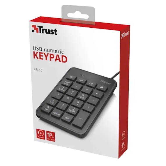 კლავიატურა TRUST PLUS XALAS USB NUMERIC KEYPAD 1.5m cable - black, 2 image - TechMall.geკლავიატურა TRUST PLUS XALAS USB NUMERIC KEYPAD 1.5m cable - black, 2 image - TechMall.ge ,კლავიატურა TRUST PLUS XALAS USB NUMERIC KEYPAD 1.5m cable - black, 2 image - TechMall.ge