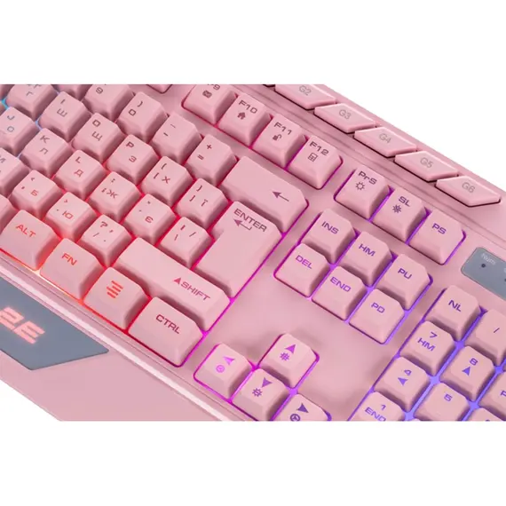 კლავიატურა 2E GAMING Membrane keyboard KG315 110key, USB-A, EN/UA, RGB, pink, 3 image - TechMall.geკლავიატურა 2E GAMING Membrane keyboard KG315 110key, USB-A, EN/UA, RGB, pink, 3 image - TechMall.ge ,კლავიატურა 2E GAMING Membrane keyboard KG315 110key, USB-A, EN/UA, RGB, pink, 3 image - TechMall.ge