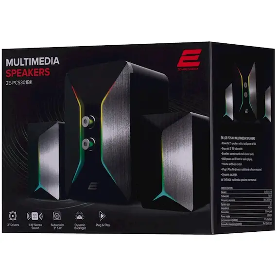 დინამიკი 2E Multimedia speaker PCS301 RGB, 2.1, USB, Black, 3 image - TechMall.geდინამიკი 2E Multimedia speaker PCS301 RGB, 2.1, USB, Black, 3 image - TechMall.ge ,დინამიკი 2E Multimedia speaker PCS301 RGB, 2.1, USB, Black, 3 image - TechMall.ge