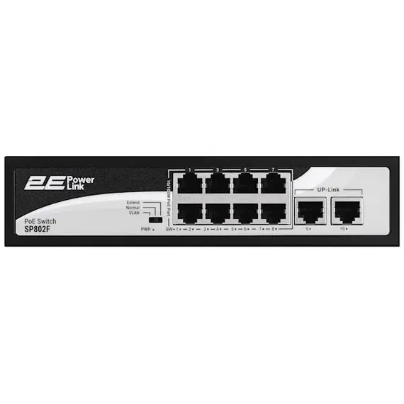 სვიჩი 2E PowerLink Switch SP802F 10xFE (8xPoE, 2xUplink), 96W, Unmanaged, 3 image - TechMall.geსვიჩი 2E PowerLink Switch SP802F 10xFE (8xPoE, 2xUplink), 96W, Unmanaged, 3 image - TechMall.ge ,სვიჩი 2E PowerLink Switch SP802F 10xFE (8xPoE, 2xUplink), 96W, Unmanaged, 3 image - TechMall.ge
