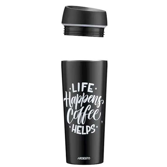 თერმოსი Ardesto Travel mug Coffee Time, 450ml, stainless steel, black, 2 image - TechMall.geთერმოსი Ardesto Travel mug Coffee Time, 450ml, stainless steel, black, 2 image - TechMall.ge ,თერმოსი Ardesto Travel mug Coffee Time, 450ml, stainless steel, black, 2 image - TechMall.ge
