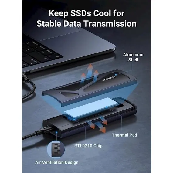 მყარი დისკის ქეისი UGREEN CM578(15512), M.2 NVMe SSD Enclosure Adapter, Grey, 2 image - TechMall.geმყარი დისკის ქეისი UGREEN CM578(15512), M.2 NVMe SSD Enclosure Adapter, Grey, 2 image - TechMall.ge ,მყარი დისკის ქეისი UGREEN CM578(15512), M.2 NVMe SSD Enclosure Adapter, Grey, 2 image - TechMall.ge