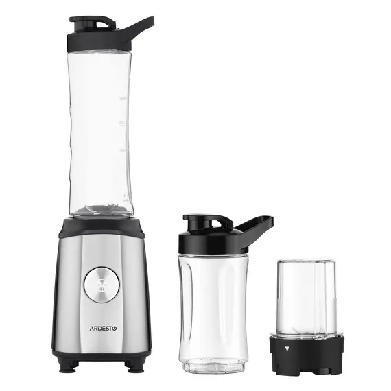 ბლენდერი Ardesto Blender for smoothies BG-F350, 350W, 2in1, bottle-600ml, bottle-300ml, coffee grinder, black+silver - TechMall.geბლენდერი Ardesto Blender for smoothies BG-F350, 350W, 2in1, bottle-600ml, bottle-300ml, coffee grinder, black+silver - TechMall.ge ,ბლენდერი Ardesto Blender for smoothies BG-F350, 350W, 2in1, bottle-600ml, bottle-300ml, coffee grinder, black+silver - TechMall.ge