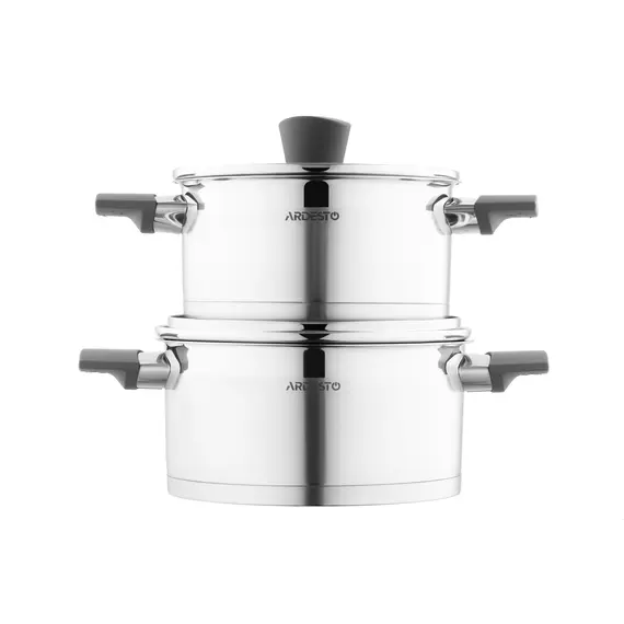 ქვაბების ნაკრები Ardesto Cookware set Gemini Trento, 6pcs, stainless steel, 4 image - TechMall.geქვაბების ნაკრები Ardesto Cookware set Gemini Trento, 6pcs, stainless steel, 4 image - TechMall.ge ,ქვაბების ნაკრები Ardesto Cookware set Gemini Trento, 6pcs, stainless steel, 4 image - TechMall.ge