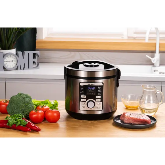 მულტისახარში Ardesto multicooker, 860W, bowl-5l, electronic control, recipes book, iron/plastic, silver, 2 image - TechMall.geმულტისახარში Ardesto multicooker, 860W, bowl-5l, electronic control, recipes book, iron/plastic, silver, 2 image - TechMall.ge ,მულტისახარში Ardesto multicooker, 860W, bowl-5l, electronic control, recipes book, iron/plastic, silver, 2 image - TechMall.ge