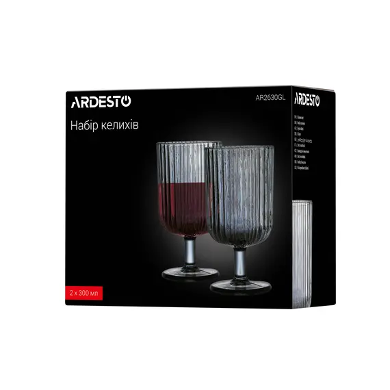 ჭიქების სეტი Ardesto glasses set Graphite, 300ml, 2pcs, glass, gray, 4 image - TechMall.geჭიქების სეტი Ardesto glasses set Graphite, 300ml, 2pcs, glass, gray, 4 image - TechMall.ge ,ჭიქების სეტი Ardesto glasses set Graphite, 300ml, 2pcs, glass, gray, 4 image - TechMall.ge