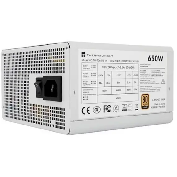 კვების ბლოკი THERMALRIGHT 650W 80 Plus Gold PSU White - TR-TG650S-W, 2 image - TechMall.geკვების ბლოკი THERMALRIGHT 650W 80 Plus Gold PSU White - TR-TG650S-W, 2 image - TechMall.ge ,კვების ბლოკი THERMALRIGHT 650W 80 Plus Gold PSU White - TR-TG650S-W, 2 image - TechMall.ge