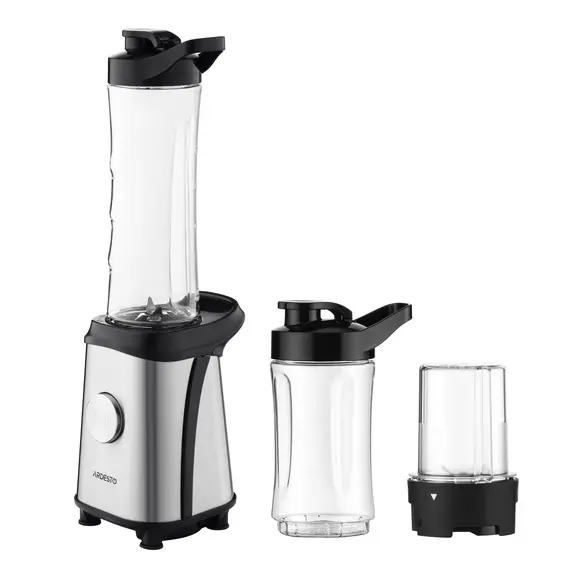 ბლენდერი Ardesto Blender for smoothies BG-F350, 350W, 2in1, bottle-600ml, bottle-300ml, coffee grinder, black+silver, 3 image - TechMall.geბლენდერი Ardesto Blender for smoothies BG-F350, 350W, 2in1, bottle-600ml, bottle-300ml, coffee grinder, black+silver, 3 image - TechMall.ge ,ბლენდერი Ardesto Blender for smoothies BG-F350, 350W, 2in1, bottle-600ml, bottle-300ml, coffee grinder, black+silver, 3 image - TechMall.ge