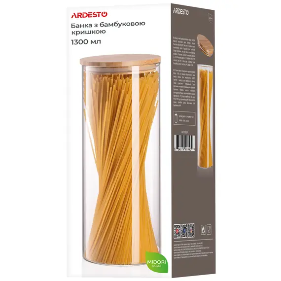 ქილა Ardesto Jar Midori, 1300ml, glass, bamboo, round, transparent, 5 image - TechMall.geქილა Ardesto Jar Midori, 1300ml, glass, bamboo, round, transparent, 5 image - TechMall.ge ,ქილა Ardesto Jar Midori, 1300ml, glass, bamboo, round, transparent, 5 image - TechMall.ge