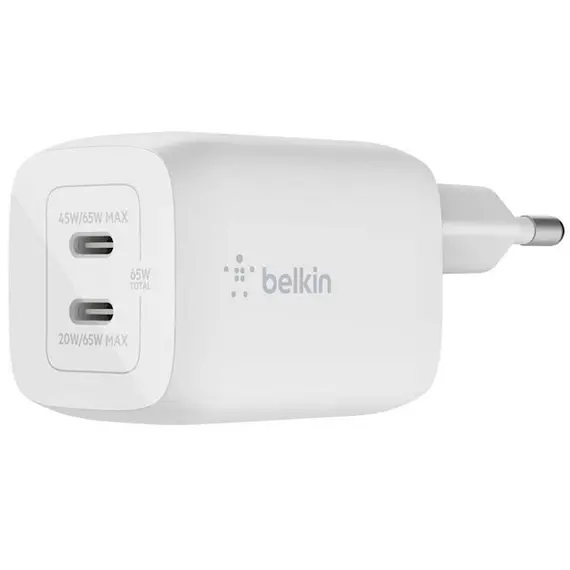 ადაპტერი Belkin Wall Charger 65W 2xUSB-C GAN PD PPS, white, 2 image - TechMall.geადაპტერი Belkin Wall Charger 65W 2xUSB-C GAN PD PPS, white, 2 image - TechMall.ge ,ადაპტერი Belkin Wall Charger 65W 2xUSB-C GAN PD PPS, white, 2 image - TechMall.ge