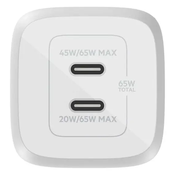 ადაპტერი Belkin Wall Charger 65W 2xUSB-C GAN PD PPS, white, 3 image - TechMall.geადაპტერი Belkin Wall Charger 65W 2xUSB-C GAN PD PPS, white, 3 image - TechMall.ge ,ადაპტერი Belkin Wall Charger 65W 2xUSB-C GAN PD PPS, white, 3 image - TechMall.ge