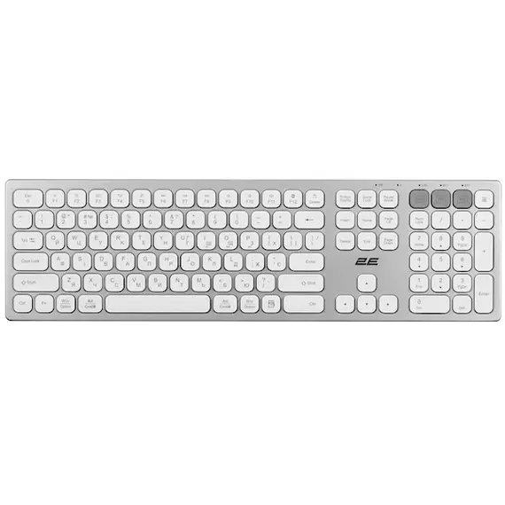 კლავიატურა 2E 2E-KS270WBWH Scissor, Wireless, USB, Bluetooth, Keyboard, White/Silver - TechMall.geკლავიატურა 2E 2E-KS270WBWH Scissor, Wireless, USB, Bluetooth, Keyboard, White/Silver - TechMall.ge ,კლავიატურა 2E 2E-KS270WBWH Scissor, Wireless, USB, Bluetooth, Keyboard, White/Silver - TechMall.ge