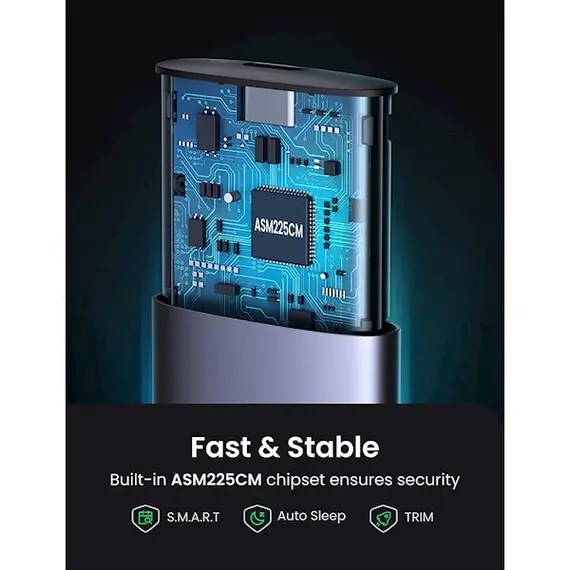 გარე მყარი დისკის ქეისი UGREEN 10903 M.2 SATA NGFF SSD Enclosure, Aluminum USB 3.1 Gen 2 to B-Key 6Gbps with External UASP Solid State Drive Enclosure, 4 image - TechMall.geგარე მყარი დისკის ქეისი UGREEN 10903 M.2 SATA NGFF SSD Enclosure, Aluminum USB 3.1 Gen 2 to B-Key 6Gbps with External UASP Solid State Drive Enclosure, 4 image - TechMall.ge ,გარე მყარი დისკის ქეისი UGREEN 10903 M.2 SATA NGFF SSD Enclosure, Aluminum USB 3.1 Gen 2 to B-Key 6Gbps with External UASP Solid State Drive Enclosure, 4 image - TechMall.ge