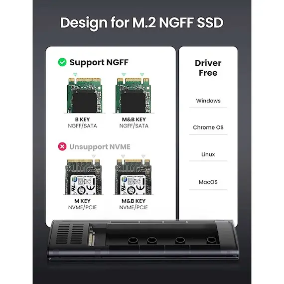 გარე მყარი დისკის ქეისი UGREEN 10903 M.2 SATA NGFF SSD Enclosure, Aluminum USB 3.1 Gen 2 to B-Key 6Gbps with External UASP Solid State Drive Enclosure, 2 image - TechMall.geგარე მყარი დისკის ქეისი UGREEN 10903 M.2 SATA NGFF SSD Enclosure, Aluminum USB 3.1 Gen 2 to B-Key 6Gbps with External UASP Solid State Drive Enclosure, 2 image - TechMall.ge ,გარე მყარი დისკის ქეისი UGREEN 10903 M.2 SATA NGFF SSD Enclosure, Aluminum USB 3.1 Gen 2 to B-Key 6Gbps with External UASP Solid State Drive Enclosure, 2 image - TechMall.ge