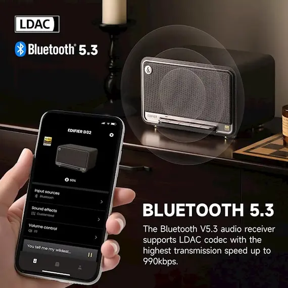 დინამიკი Edifier D32 Tabletop Wireless Speaker Black Walnut, 5 image - TechMall.geდინამიკი Edifier D32 Tabletop Wireless Speaker Black Walnut, 5 image - TechMall.ge ,დინამიკი Edifier D32 Tabletop Wireless Speaker Black Walnut, 5 image - TechMall.ge