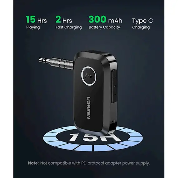 Bluetooth მიმღები UGREEN CM596 (90748), Bluetooth, AUX, Car Adapter, Black, 6 image - TechMall.geBluetooth მიმღები UGREEN CM596 (90748), Bluetooth, AUX, Car Adapter, Black, 6 image - TechMall.ge ,Bluetooth მიმღები UGREEN CM596 (90748), Bluetooth, AUX, Car Adapter, Black, 6 image - TechMall.ge