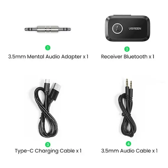 Bluetooth მიმღები UGREEN CM596 (90748), Bluetooth, AUX, Car Adapter, Black, 3 image - TechMall.geBluetooth მიმღები UGREEN CM596 (90748), Bluetooth, AUX, Car Adapter, Black, 3 image - TechMall.ge ,Bluetooth მიმღები UGREEN CM596 (90748), Bluetooth, AUX, Car Adapter, Black, 3 image - TechMall.ge