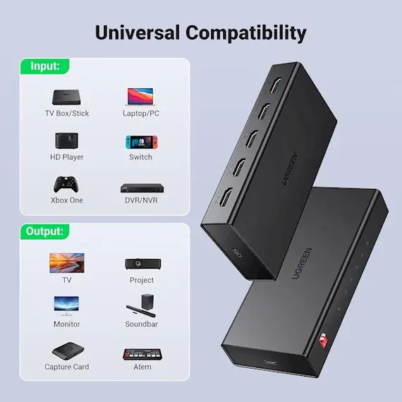 HDMI სპლიტერი UGREEN CM570 (90514), HDMI Splitter 1 In 4, Black, 3 image - TechMall.geHDMI სპლიტერი UGREEN CM570 (90514), HDMI Splitter 1 In 4, Black, 3 image - TechMall.ge ,HDMI სპლიტერი UGREEN CM570 (90514), HDMI Splitter 1 In 4, Black, 3 image - TechMall.ge