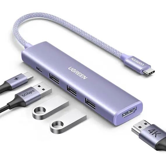 USB-C ჰაბი UGREEN CM478 (35582), USB, USB-C, HDMI, HUB, Purple - TechMall.geUSB-C ჰაბი UGREEN CM478 (35582), USB, USB-C, HDMI, HUB, Purple - TechMall.ge ,USB-C ჰაბი UGREEN CM478 (35582), USB, USB-C, HDMI, HUB, Purple - TechMall.ge