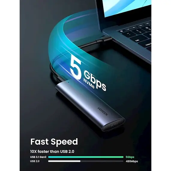 გარე მყარი დისკის ქეისი UGREEN 10903 M.2 SATA NGFF SSD Enclosure, Aluminum USB 3.1 Gen 2 to B-Key 6Gbps with External UASP Solid State Drive Enclosure, 3 image - TechMall.geგარე მყარი დისკის ქეისი UGREEN 10903 M.2 SATA NGFF SSD Enclosure, Aluminum USB 3.1 Gen 2 to B-Key 6Gbps with External UASP Solid State Drive Enclosure, 3 image - TechMall.ge ,გარე მყარი დისკის ქეისი UGREEN 10903 M.2 SATA NGFF SSD Enclosure, Aluminum USB 3.1 Gen 2 to B-Key 6Gbps with External UASP Solid State Drive Enclosure, 3 image - TechMall.ge