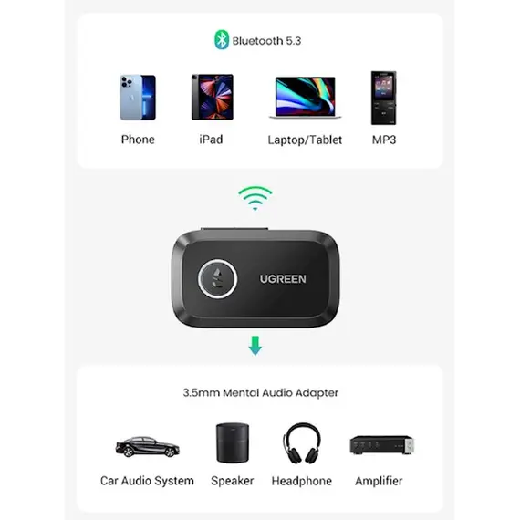 Bluetooth მიმღები UGREEN CM596 (90748), Bluetooth, AUX, Car Adapter, Black, 5 image - TechMall.geBluetooth მიმღები UGREEN CM596 (90748), Bluetooth, AUX, Car Adapter, Black, 5 image - TechMall.ge ,Bluetooth მიმღები UGREEN CM596 (90748), Bluetooth, AUX, Car Adapter, Black, 5 image - TechMall.ge