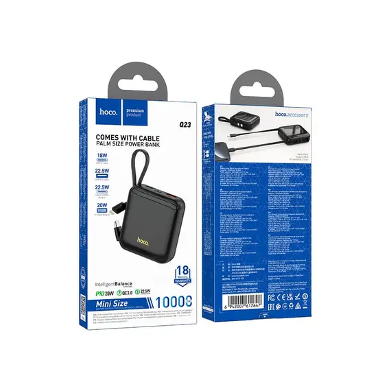 პორტატული დამტენი Hoco Q23 Blade 22.5W+PD20W fully compatible power bank with cable(10000mAh) Black, 5 image - TechMall.geპორტატული დამტენი Hoco Q23 Blade 22.5W+PD20W fully compatible power bank with cable(10000mAh) Black, 5 image - TechMall.ge ,პორტატული დამტენი Hoco Q23 Blade 22.5W+PD20W fully compatible power bank with cable(10000mAh) Black, 5 image - TechMall.ge