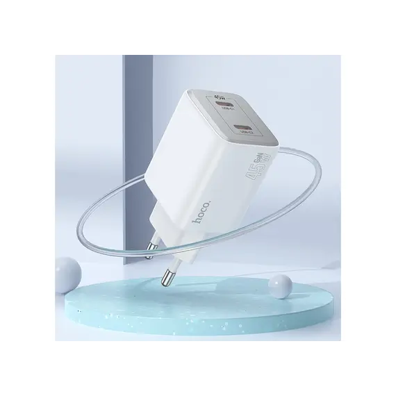 ადაპტერი Hoco N42 Elogiado dual-port PD45W (2C) charger white, 3 image - TechMall.geადაპტერი Hoco N42 Elogiado dual-port PD45W (2C) charger white, 3 image - TechMall.ge ,ადაპტერი Hoco N42 Elogiado dual-port PD45W (2C) charger white, 3 image - TechMall.ge