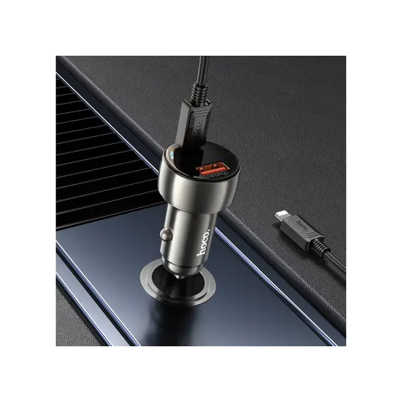 მანქანის დამტენი Hoco Z50 Leader 48W Dual-Port PD30W+QC3.0 Car Charger With Digital Display Metal Gray, 2 image - TechMall.geმანქანის დამტენი Hoco Z50 Leader 48W Dual-Port PD30W+QC3.0 Car Charger With Digital Display Metal Gray, 2 image - TechMall.ge ,მანქანის დამტენი Hoco Z50 Leader 48W Dual-Port PD30W+QC3.0 Car Charger With Digital Display Metal Gray, 2 image - TechMall.ge
