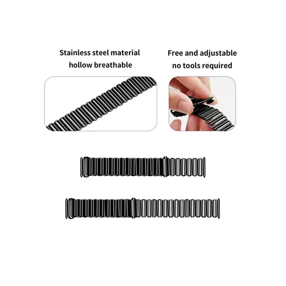 სმარტ საათის სამაჯური Stainless Steel Wrist Band 20mm Adjustable Hollow Watch Strap - Black, 3 image - TechMall.geსმარტ საათის სამაჯური Stainless Steel Wrist Band 20mm Adjustable Hollow Watch Strap - Black, 3 image - TechMall.ge ,სმარტ საათის სამაჯური Stainless Steel Wrist Band 20mm Adjustable Hollow Watch Strap - Black, 3 image - TechMall.ge