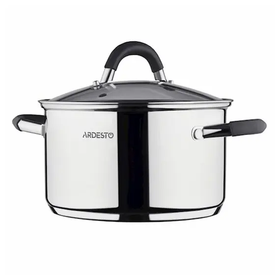 ქვაბი Casserole Ardesto Gemini, glass lid, 3.6 l, gray handles with silicone, stainless steel - TechMall.geქვაბი Casserole Ardesto Gemini, glass lid, 3.6 l, gray handles with silicone, stainless steel - TechMall.ge ,ქვაბი Casserole Ardesto Gemini, glass lid, 3.6 l, gray handles with silicone, stainless steel - TechMall.ge