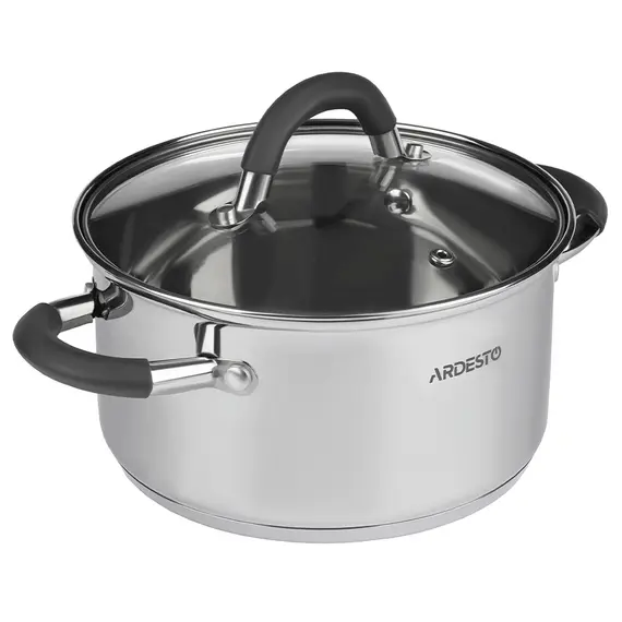 ქვაბი Ardesto Casserole with glass lid Gemini Salerno, 1.2l, stainless steel, silicone - TechMall.geქვაბი Ardesto Casserole with glass lid Gemini Salerno, 1.2l, stainless steel, silicone - TechMall.ge ,ქვაბი Ardesto Casserole with glass lid Gemini Salerno, 1.2l, stainless steel, silicone - TechMall.ge