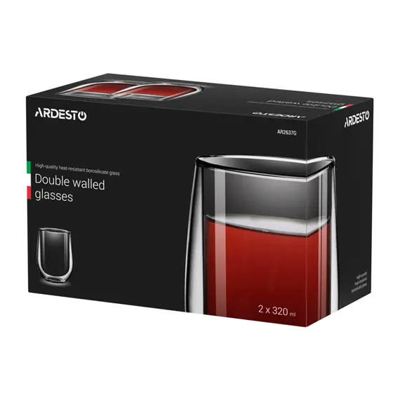 ჭიქა ARDESTO Double wall borosilicate glass mug set 320 ml 2 pcs, 2 image - TechMall.geჭიქა ARDESTO Double wall borosilicate glass mug set 320 ml 2 pcs, 2 image - TechMall.ge ,ჭიქა ARDESTO Double wall borosilicate glass mug set 320 ml 2 pcs, 2 image - TechMall.ge