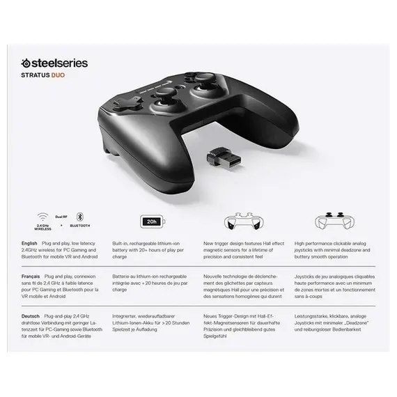 კონტროლერი SteelSeries Mobile Controller Stratus+ for Android/ChromeOS,  micro-USB/BT, 1.8m, black, 4 image - TechMall.geკონტროლერი SteelSeries Mobile Controller Stratus+ for Android/ChromeOS,  micro-USB/BT, 1.8m, black, 4 image - TechMall.ge ,კონტროლერი SteelSeries Mobile Controller Stratus+ for Android/ChromeOS,  micro-USB/BT, 1.8m, black, 4 image - TechMall.ge