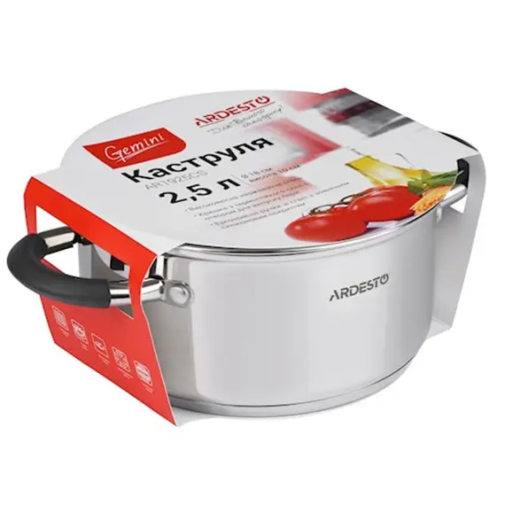 ქვაბი Casserole Ardesto Gemini, glass lid, 2.5 l, gray handles with silicone, 3 image - TechMall.geქვაბი Casserole Ardesto Gemini, glass lid, 2.5 l, gray handles with silicone, 3 image - TechMall.ge ,ქვაბი Casserole Ardesto Gemini, glass lid, 2.5 l, gray handles with silicone, 3 image - TechMall.ge