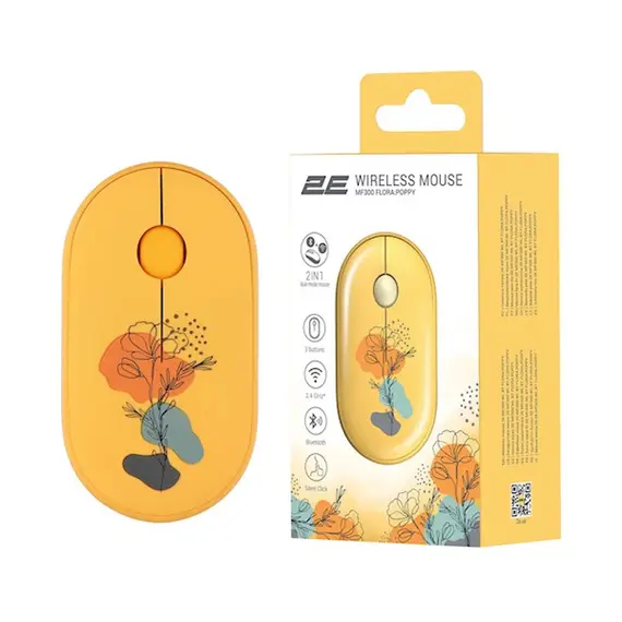 მაუსი 2E MF300 FLORA POPPY Silent WL BT, Yellow, 4 image - TechMall.geმაუსი 2E MF300 FLORA POPPY Silent WL BT, Yellow, 4 image - TechMall.ge ,მაუსი 2E MF300 FLORA POPPY Silent WL BT, Yellow, 4 image - TechMall.ge